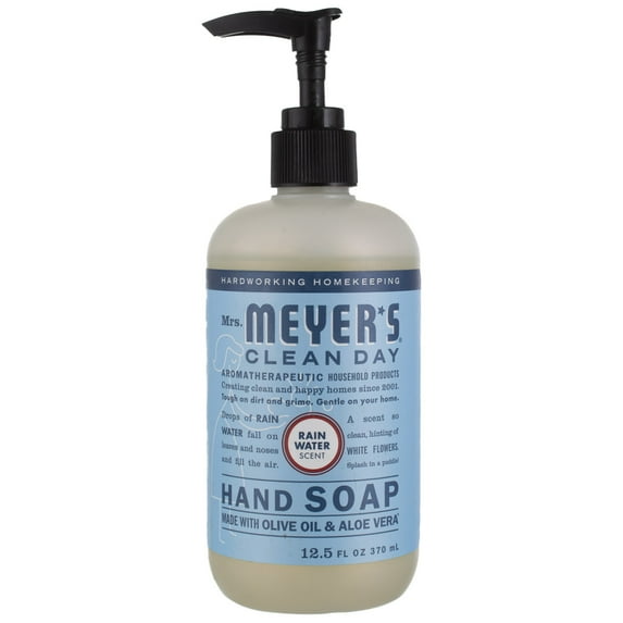Mrs. Meyer's Clean Day Hand Soap Liquid, Rain Water, 12.5 fl oz (6 pack) (Bundle)