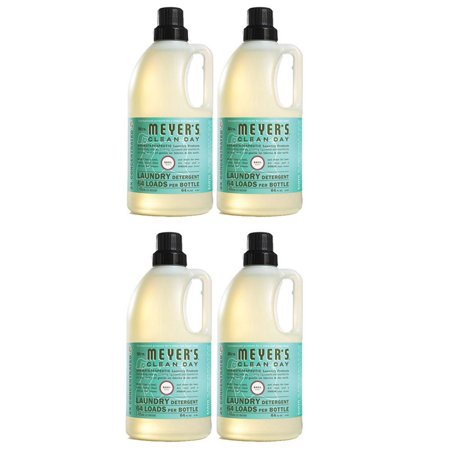 Mrs. Meyer's Clean Day Laundry Detergent, Basil, 64 fl oz 4 Bottles