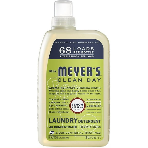 Mrs. Meyer's Clean Day Laundry Detergent Liquid Lemon Verbena Scent - 1 Pack, 64 oz.
