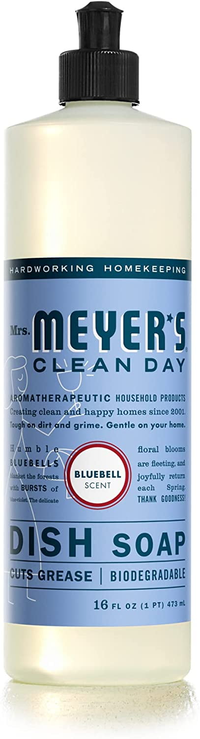 Mrs. Meyer's Clean Day Liquid Dish Soap Bluebell, 16 FL OZ (Pack of 6)