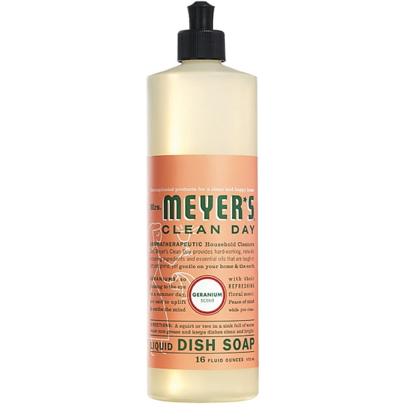 Mrs. Meyer's Clean Day Liquid Dish Soap, Geranium, 16oz, 2pk