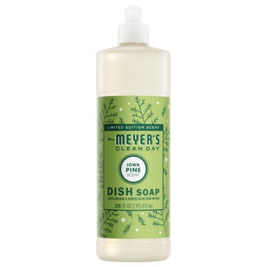 Mrs. Meyer's Clean Day Liquid Dish Soap, Iowa Pine Scent, 16 Fl Oz Bottle