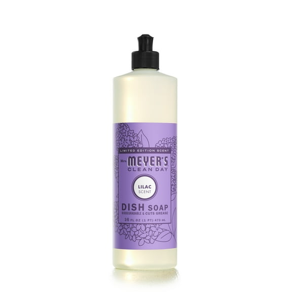 Mrs. Meyer's Clean Day Liquid Dish Soap, Lilac Scent, 16 Ounce Bottle