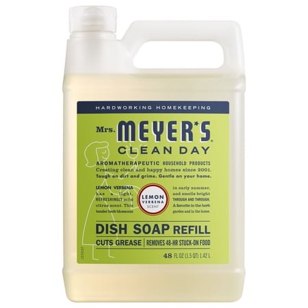 Mrs. Meyer's Clean Day Liquid Dish Soap Refill, Lemon Verbena Scent, 48 Fl Oz