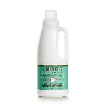 Mrs. Meyer's Clean Day Liquid Fabric Softener, Basil Scent, 32 fl oz Bottle