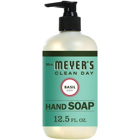 Mrs. Meyer's Clean Day Liquid Hand Soap, Basil Scent, 12.5 Ounce Bottle