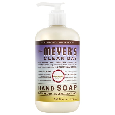Mrs. Meyer’s Clean Day Hand Soap, Compassion Flower Scent, 12.5 Fl Oz Bottle