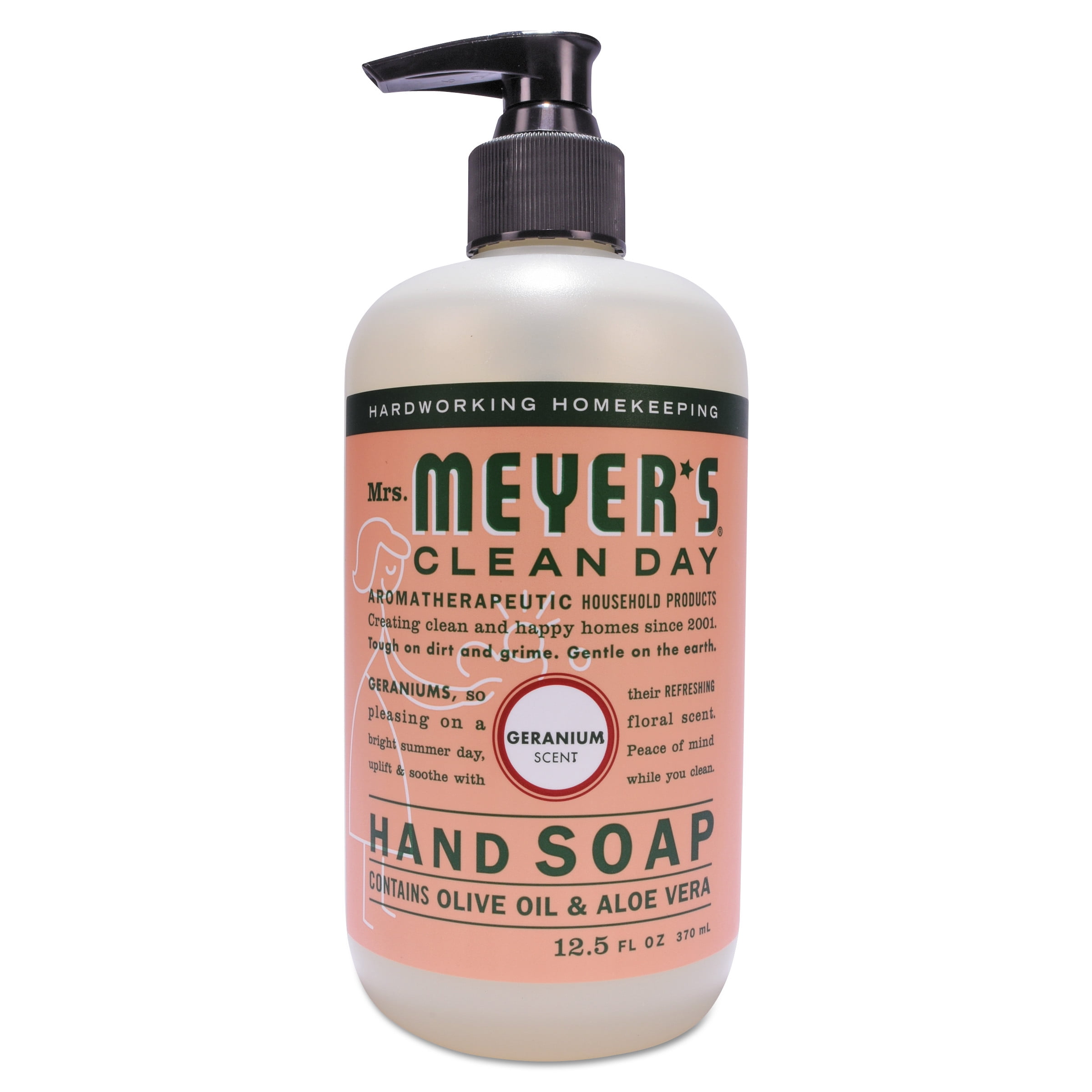Mrs. Meyer's Clean Day Liquid Hand Soap, Geranium Scent, 12.5 Ounce Bottle