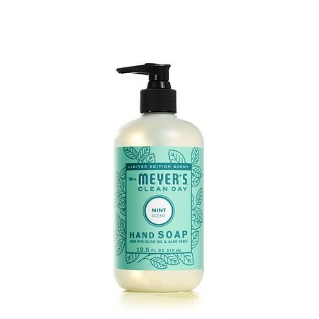 Mrs. Meyer's Clean Day Liquid Hand Soap, Mint Scent, 12.5 Ounce Bottle