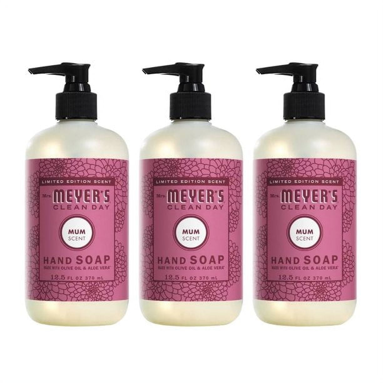 Mrs. Meyer's Clean Day Liquid Hand Soap, Mum, 12.5 Fl Oz (Pack of 3)