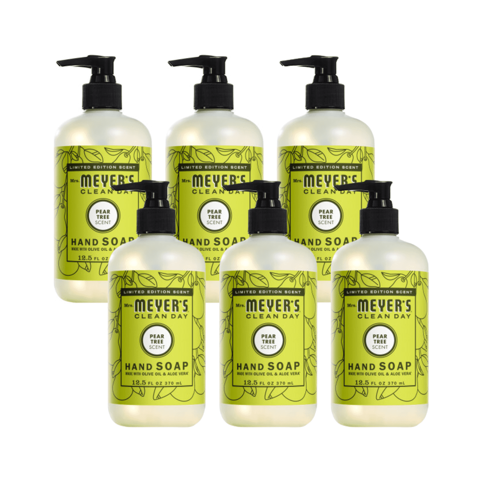 Mrs. Meyer’s Clean Day Liquid Hand Soap, Pear Tree, 12.5 FL oz (Pack - 6)