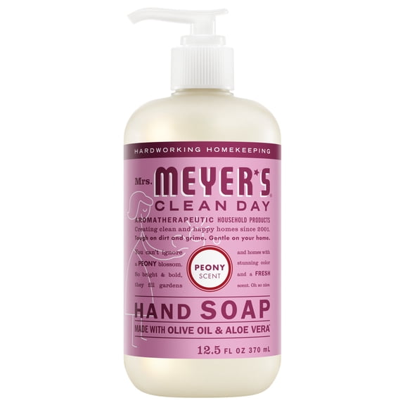 Mrs. Meyer’s Clean Day Hand Soap, Peony Scent, 12.5 Fl Oz Bottle