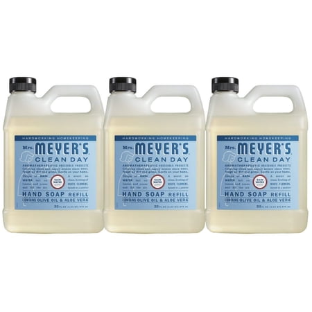 Hydrating Hand Soap Refill in Refreshing Rainwater Scent for any Soap Dispenser for Bathroom & Kitchen Essential Oils for Hand Wash Cruelty Free, 33 Fl OZ Per Bottle, 3 Bottles