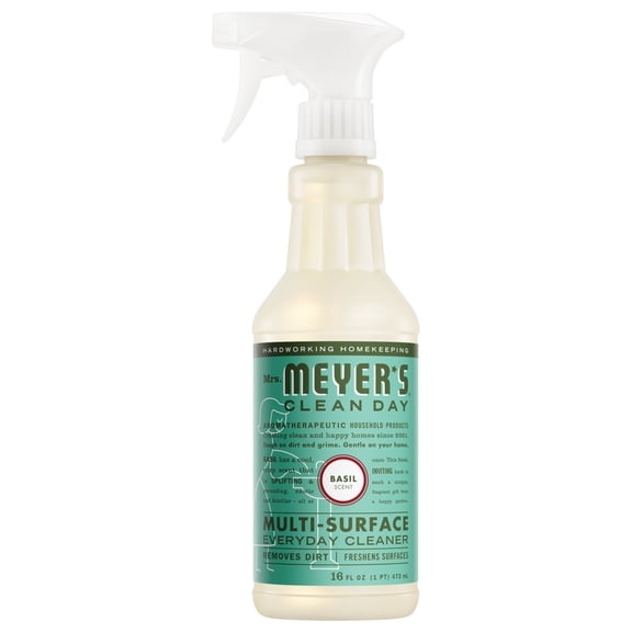 Mrs. Meyer's Clean Day Multi-Surface Everyday Cleaner, Basil Scent, 16 Fl Oz Bottle