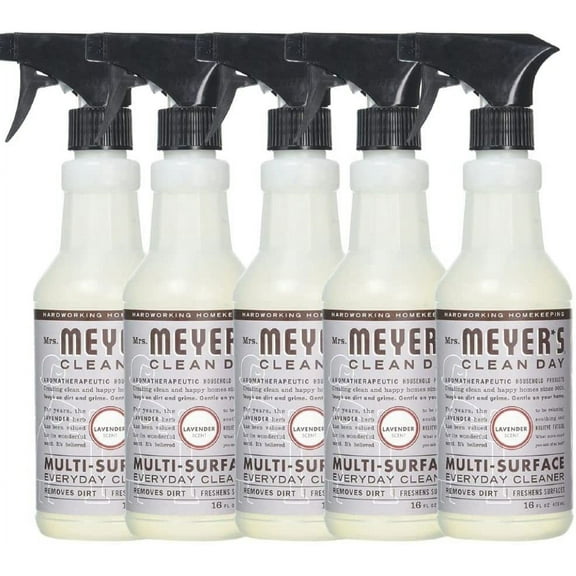 Mrs. Meyer's Clean Day Multi-Surface Everyday Cleaner, Cruelty Free Formula, Lavender Scent 5-Packs
