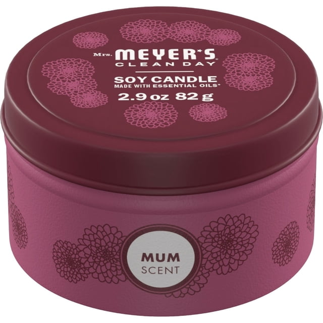 Small Single Cubicles Mrs. Meyer's Clean Day Mum Small Tin Soy Candle - Fall Scented - 2.9 Oz ...