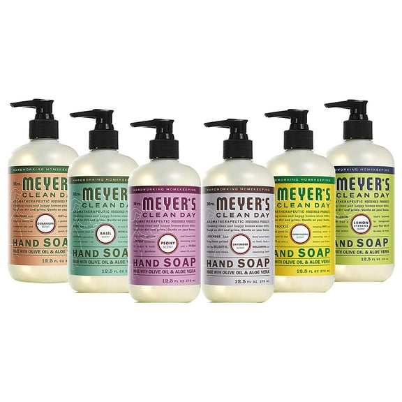 Mrs. Meyer’s Clean Day New 6 Scent Variety, 1 Peony, 1 Geranium, 1 Honeysuckle, 1 Basil, 1 Lavender, 1 Lemon Verbena, 1 CT