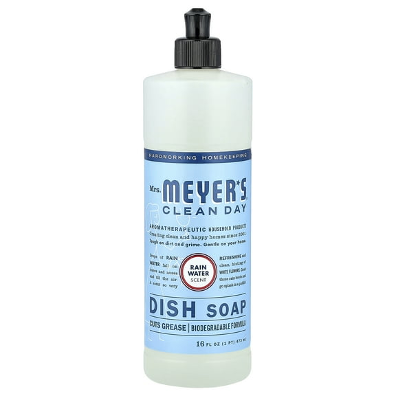 Mrs. Meyers Clean Day Dish Soap, Rain Water, 16 fl oz (473 ml)