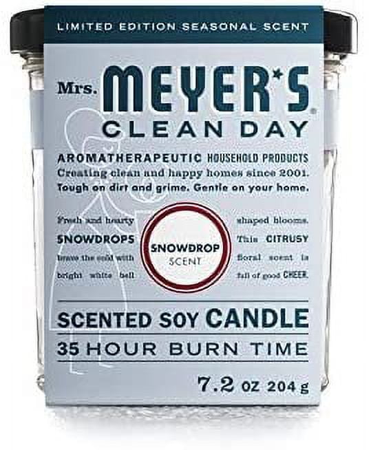 Mrs. Meyer's Clean Day White Snowdrop Scent Jar Candle 3.8 in. H x 3.35 in. Dia. 7.2 oz. Case