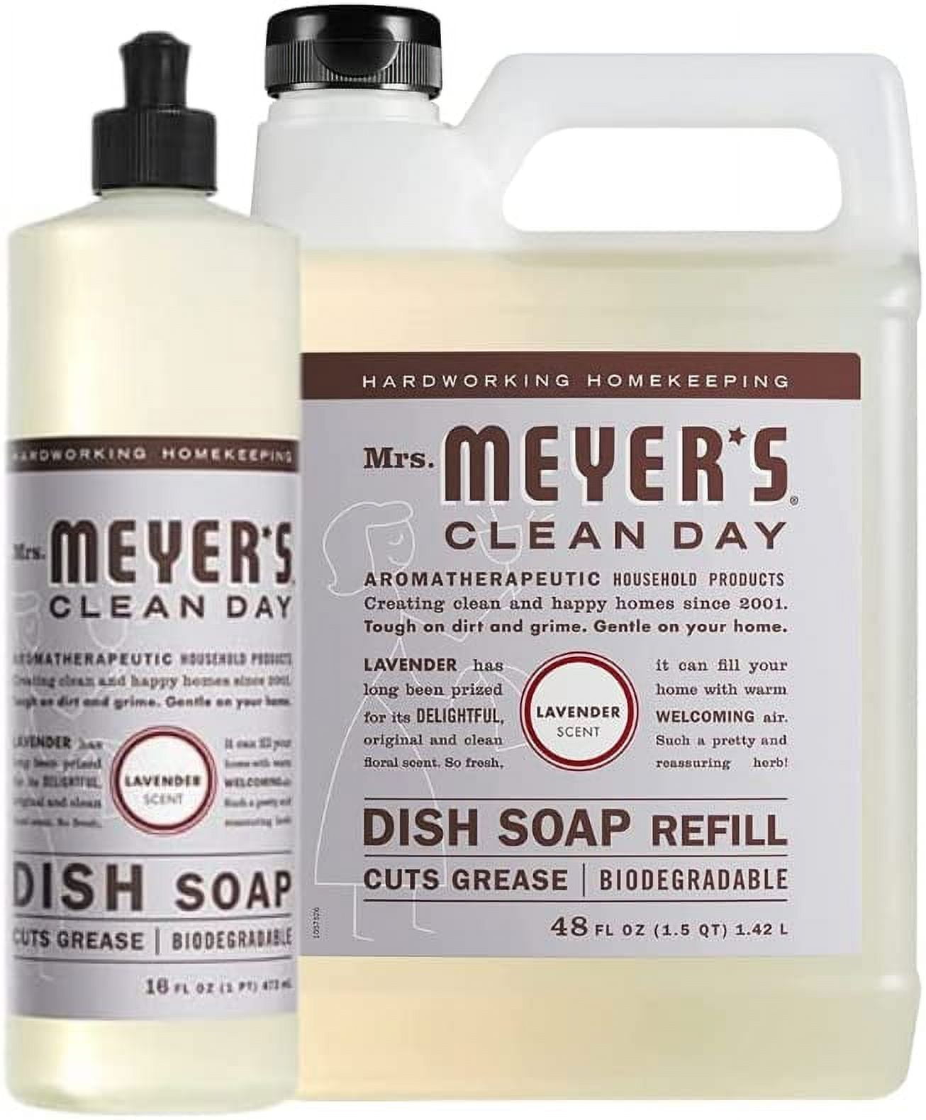 Mrs. Meyer's Dish Soap Variety, 1 Dish Soap, 1 Dish Soap Refill, Lavender, 1 CT
