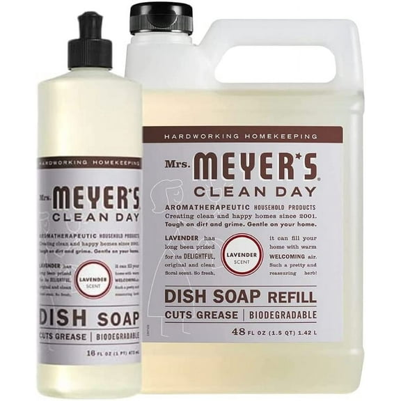 Mrs. Meyer's Dish Soap Variety, 1 Dish Soap, 1 Dish Soap Refill, Lavender, 1 CT
