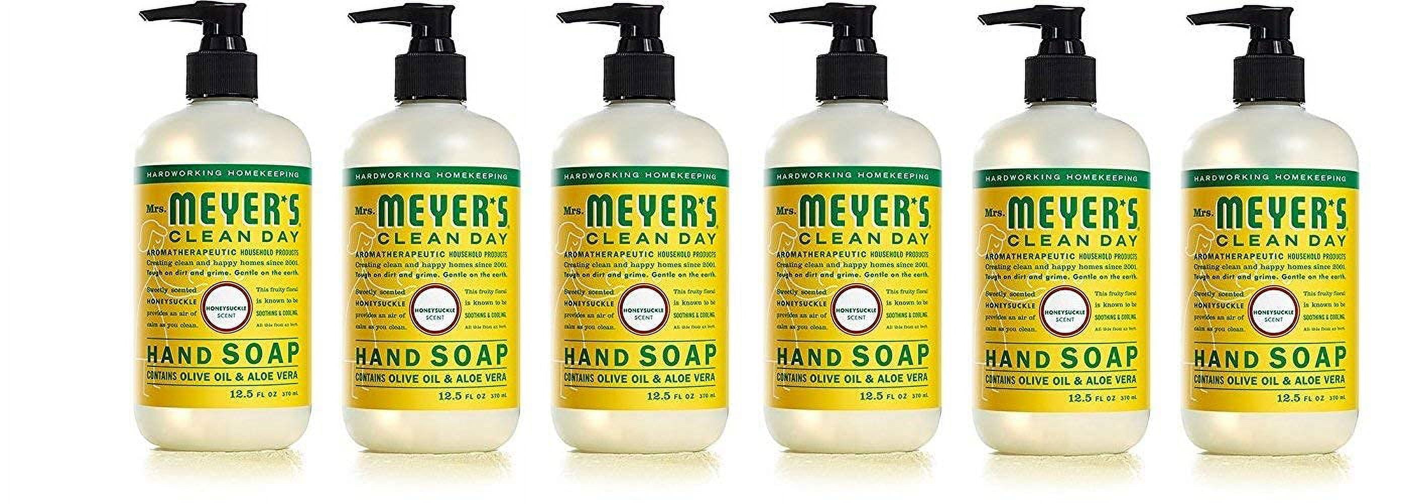 Mrs. Meyers Hand Soap, Made With Essential Oils, Biodegradable Formula, Honeysuckle, 12.5 Fl. Oz - Pack Of 6 Packaging May Vary