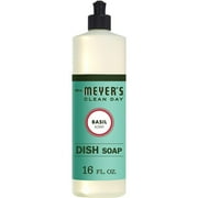 Mrs. Meyer's Liquid Dish Soap, Biodegradable Formula, Basil, 16 fl. oz - Pack of 6