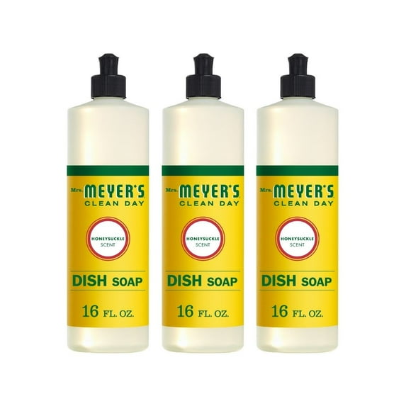 Mrs. Meyer's Liquid Dish Soap Honeysuckle, 16 FL OZ (Pack of 3)