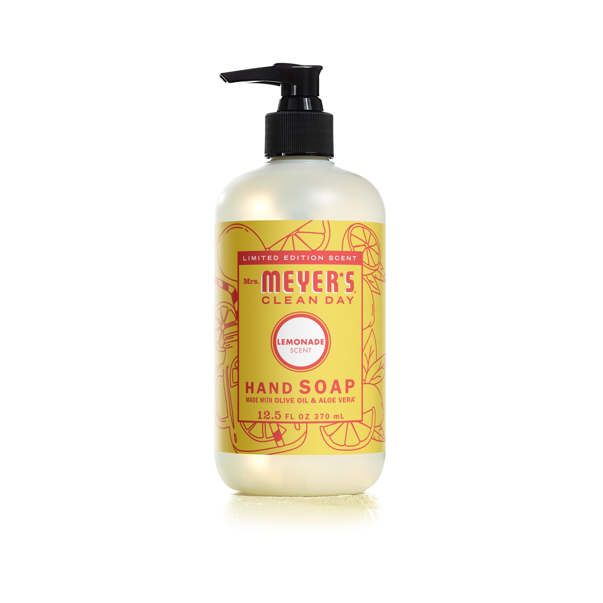Mrs. Meyer's Liquid Hand Soap, Cruelty Free and Biodegradable Hand Wash Formula Made with Essential Oils, Limited Edition Lemonade Scent, 12.5 oz Bottle