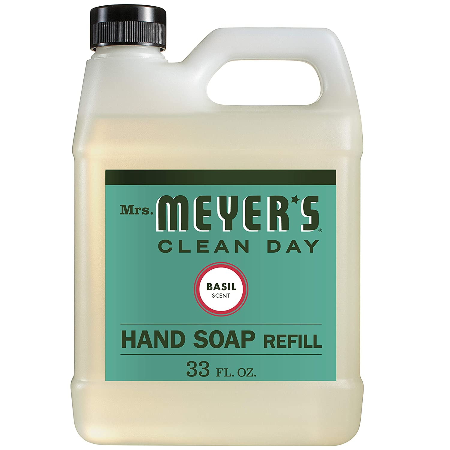 MRS. MEYER'S CLEAN DAY Mrs. Meyers Clean Day Liquid Hand Soap Refill - Cruelty Free and Biodegradable Formula - Basil Scent - 33 oz
