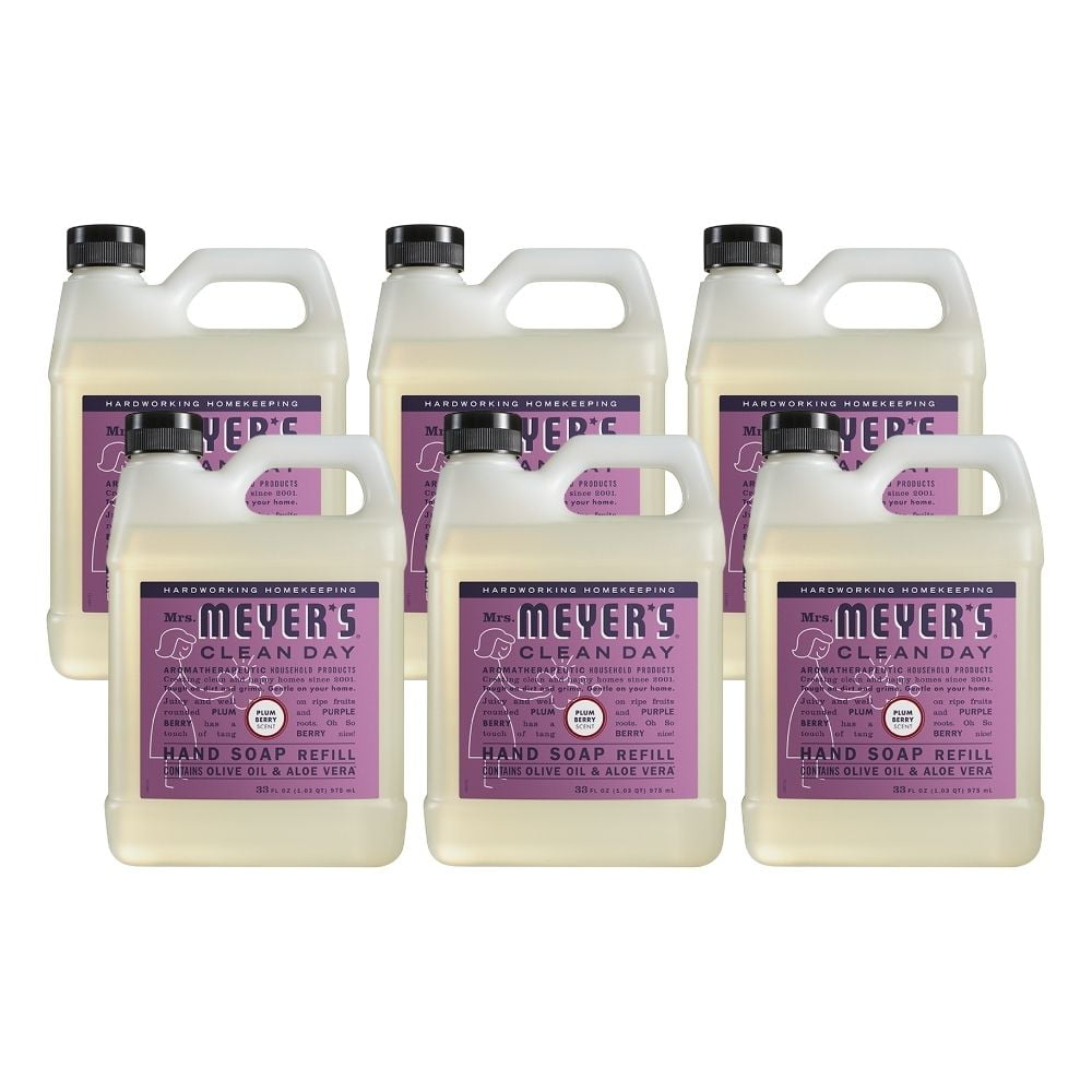 Mrs. Meyer's Liquid Hand Soap Refill, Plumberry, 33 OZ (Pack of 6)