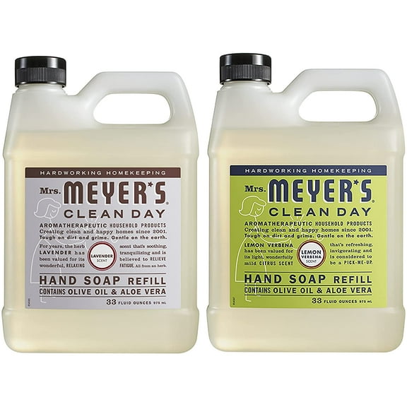 Mrs. Meyer's Liquid Hand Soap Refill Variety, 1 Lemon Verbena, 1 Lavender, 2 CT