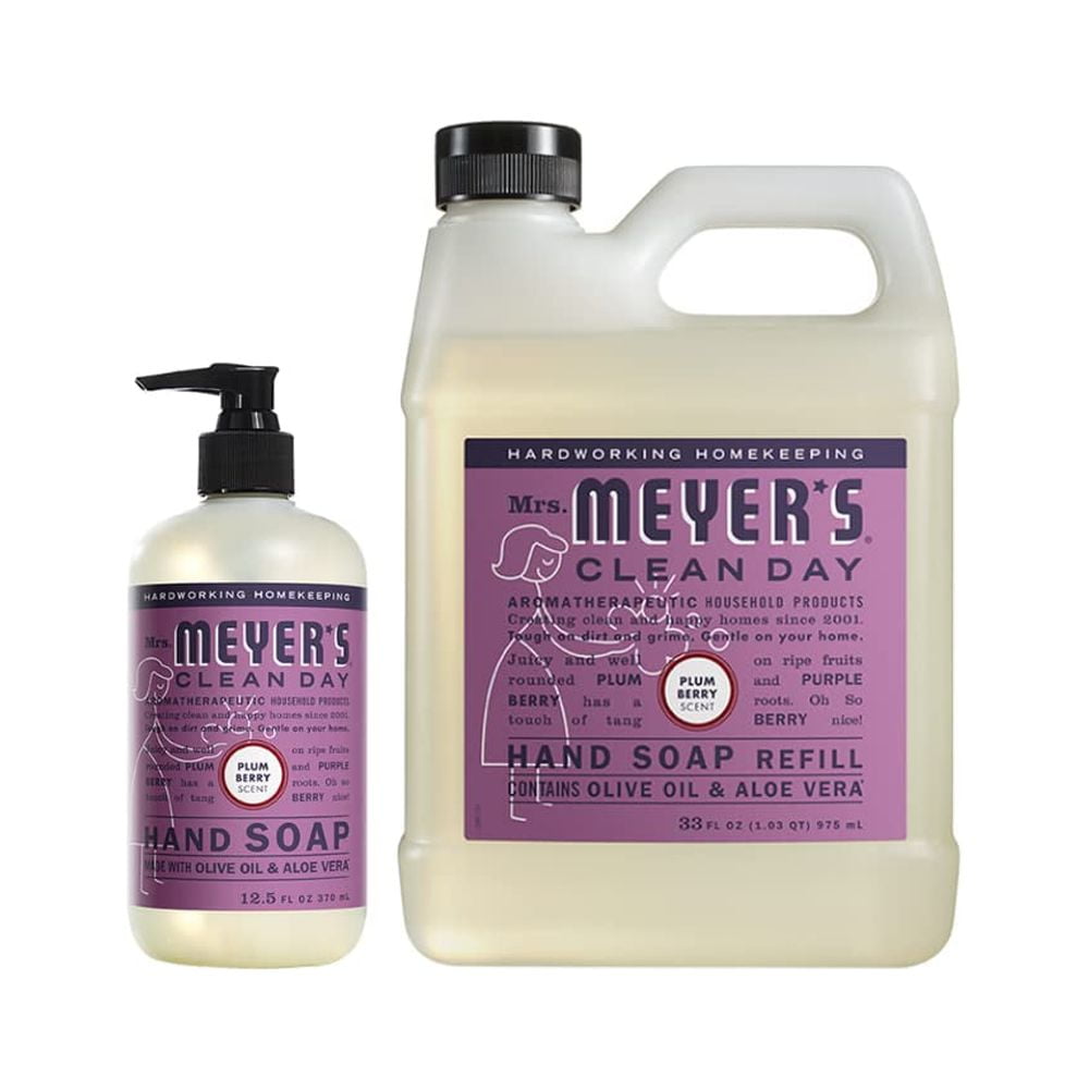Mrs. Meyer's Liquid Hand Soap Variety, 1 Plum Berry Refill, 1 Plum Berry Hand Soap, 1 CT