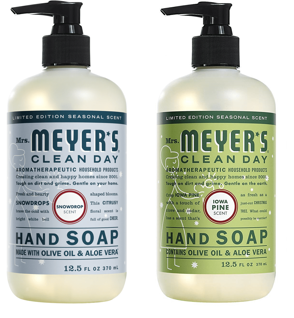 Mrs. Meyer's Liquid Hand Soap Variety Pack, 1 Snow Drop, 1 Iowa Pine, 1 CT