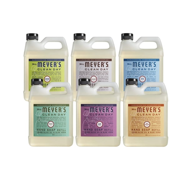 Mrs. Meyer's Liquid Hand soap Refill 6 Scent Variety, 33 oz each, 1 CT Variety Pack