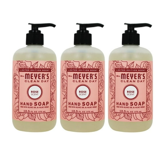 Mrs. Meyer's Liquid hand Soap Rose, 12.5 OZ (Pack of 3)