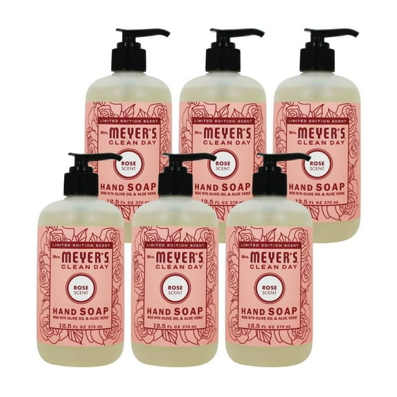 Mrs. Meyer's Liquid hand Soap Rose, 12.5 OZ (Pack of 6)