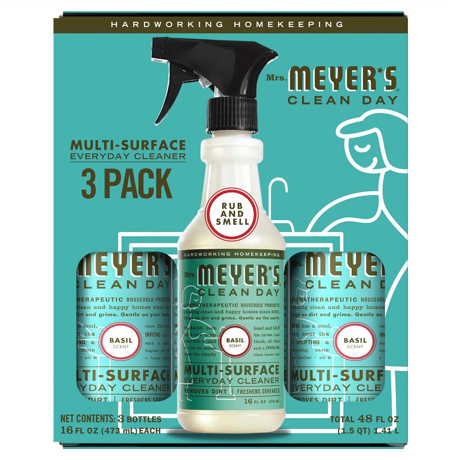 Mrs. Meyers Multi-Surface Everyday Cleaner, 3 x 16 fl oz. (Basil)