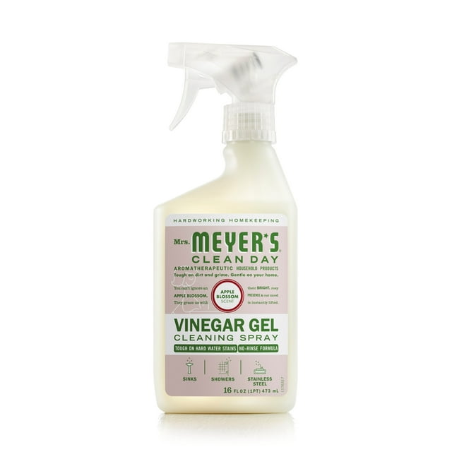 Mrs. Meyer’s Vinegar Gel Cleaning Spray, Bathroom Use, No-Rinse Formula, Plant-Derived Cleaning Ingredients, Apple Blossom, 16 Fl Oz, Pack of 1