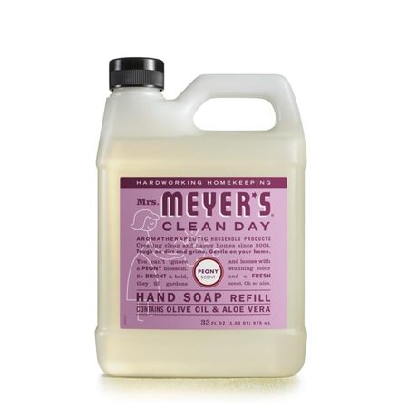 MRS. MEYER'S CLEAN DAY Liquid Hand Soap Refill, Cruelty Free and Biodegradable Hand Wash Made with Essential Oils, Peony Scent, 33 oz