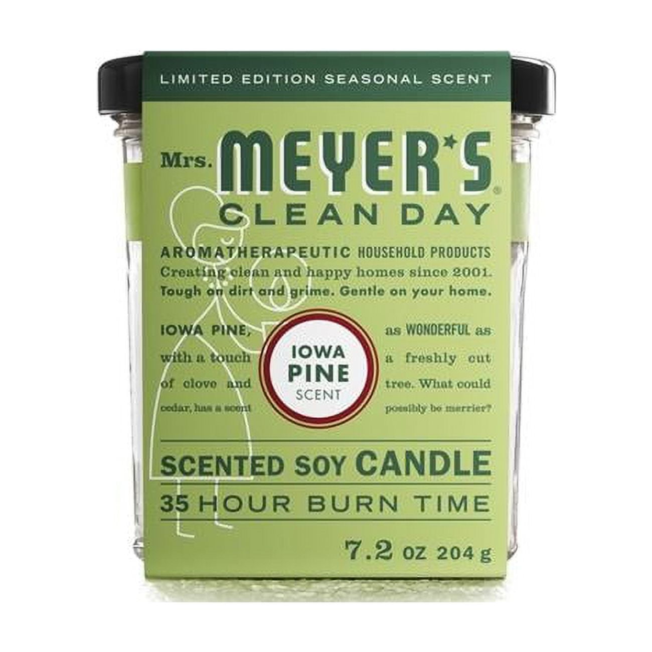 Mrs. Meyers  7.2 oz Clean Day White Iowa Pine Scent Soy Candle - Pack of 6