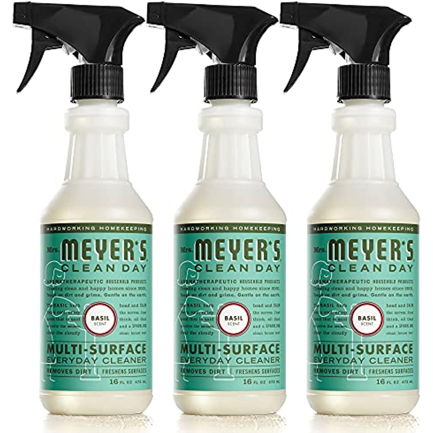 Mrs. Meyers AllPurpose Cleaner Spray, Basil, 16 Fl. Oz Pack Of 3