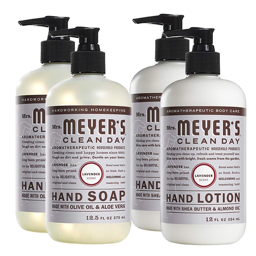 Mrs. Meyers Clean Day, 2 Packs Liquid Hand Soap 12.5 OZ, 2 Packs Hand Lotion 12 OZ, Lavender, 4-Packs - image 1 of 3