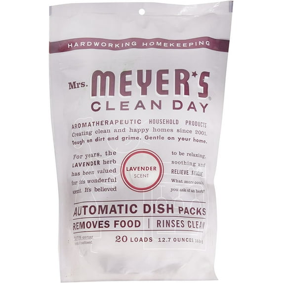 Mrs. Meyer's Clean Day Automatic Dish Packs Lavender - Dishwasher Detergent - 20 Count, 12.7 oz