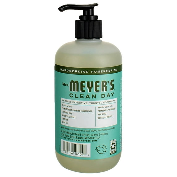 Mrs. Meyers Clean Day Hand Soap, Basil 12.50 oz (Pack of 6)