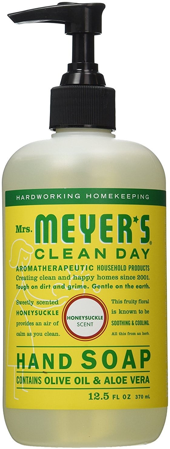 Mrs. Meyers Clean Day Hand Soap, Olive Oil & Aloe Vera, Honeysuckle 12.5 oz (Pack of 3)
