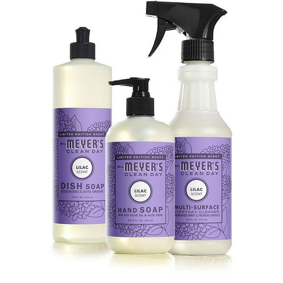 Mrs Meyers Clean Day Limited Edition Lilac Scent Kitchen Basics Set