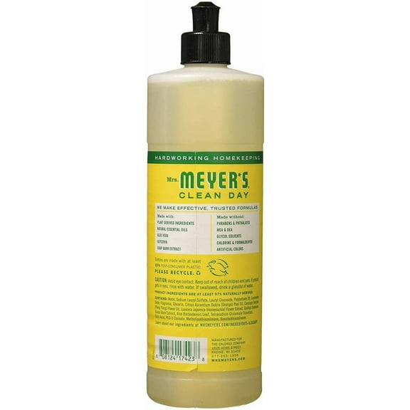 Mrs. Meyers Clean Day Liquid Dishwashing Soap, Honeysuckle, 16 oz-4Packs