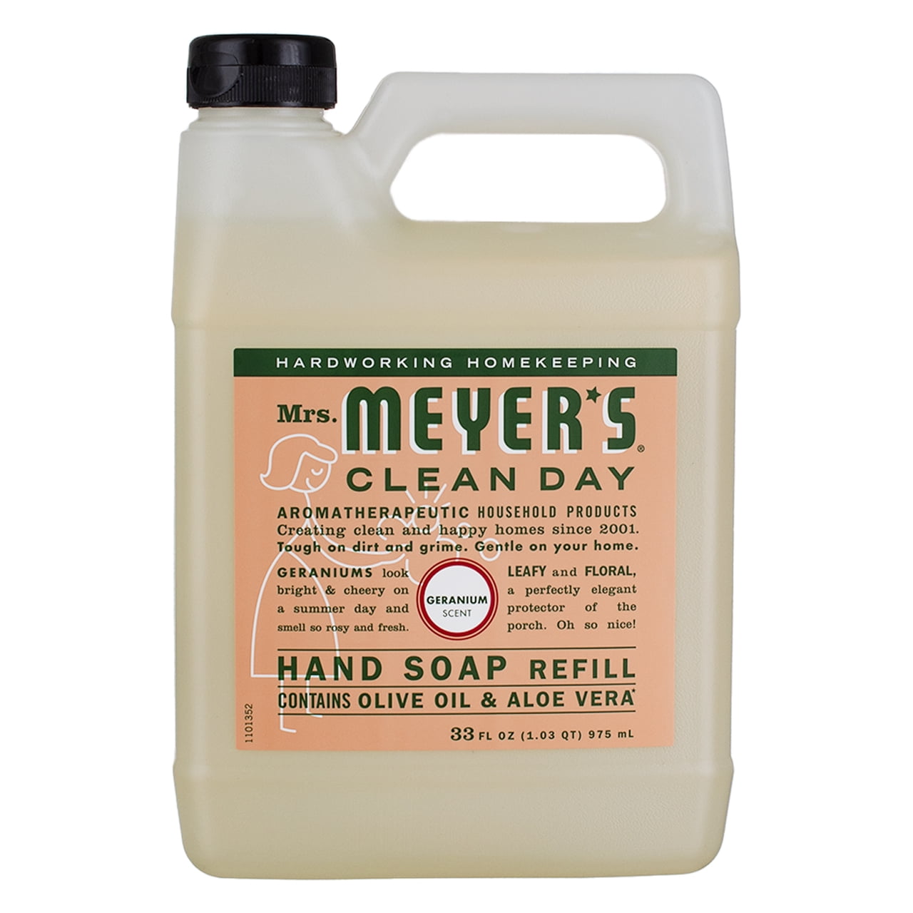 Mrs. Meyers Clean Day Liquid Hand Soap Refill Geranium Scent 33 fl oz
