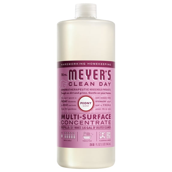 Mrs. Meyer's Clean Day Multi-Surface Everyday Concentrate, Peony Scent, 32 Fl Oz Bottle